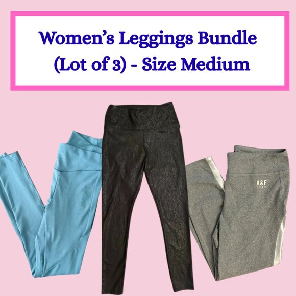 Women’s Size M Leggings Bundle (Lot of 3) | Gymshark, A&F, Vera Wang - Picture 1 of 9